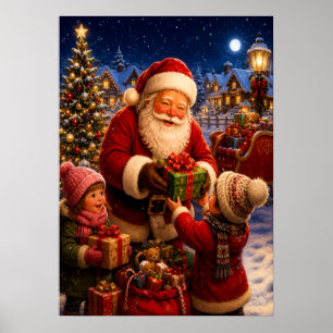 Póster de la mágica visita de Nochebuena de Santa