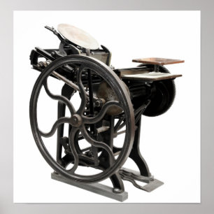 poster de la máquina de impresión de letras