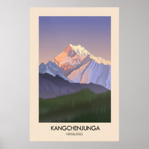 Póster de la montaña Kangchenjunga Himalayas