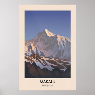Póster de la Montaña Makalu Himalayas