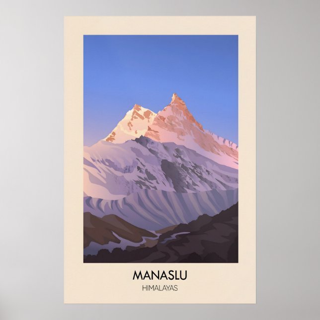 Póster de la Montaña Manaslu Himalayas (Frente)