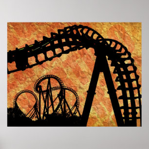 "Poster de la montaña rusa del arte del vértigo"