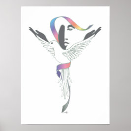 Póster De La Mujer, De La Paloma Blanca