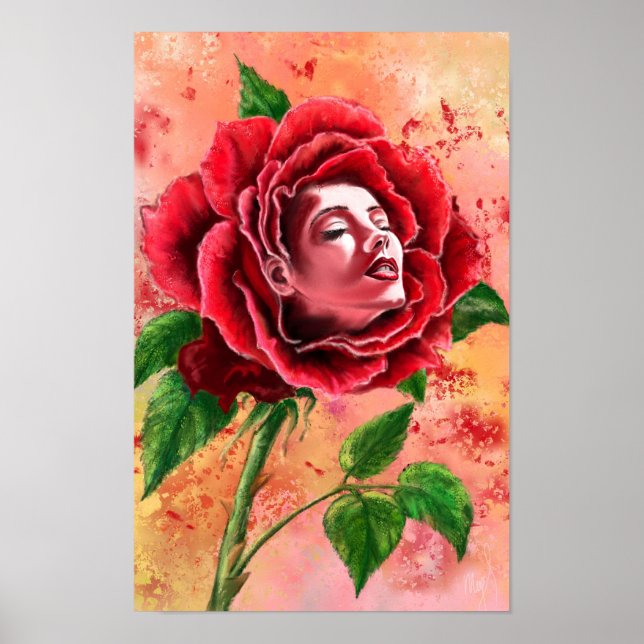 Póster de la Mujer Rosa (Frente)