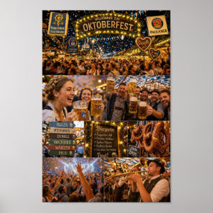 Póster de la noche de Oktoberfest en Múnich