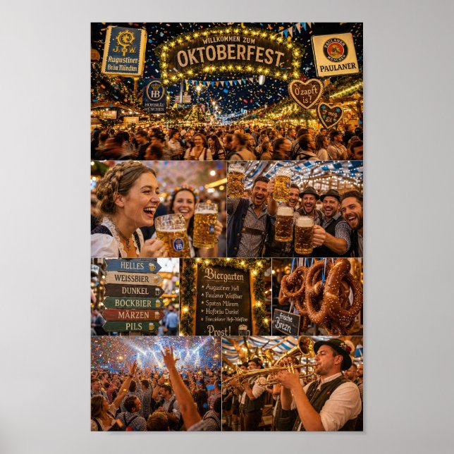Póster de la noche de Oktoberfest en Múnich (Frente)