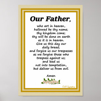 Póster de la oración del Padre Nuestro Mateo 6:9-1