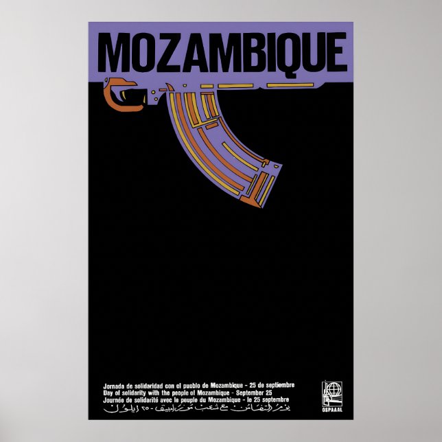 Póster de la OSPAAAL Día de Solidaridad con Mozamb (Frente)