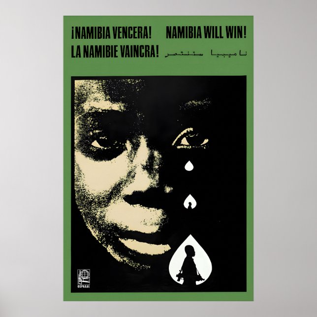 Póster de la OSPAAAL Namibia ganará! (Frente)
