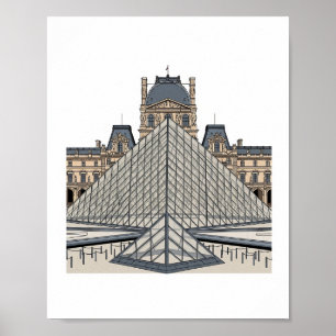 Póster de la Pirámide del Museo del Louvre París