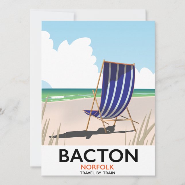 Póster de la playa de Bacton Norfolk (Anverso)