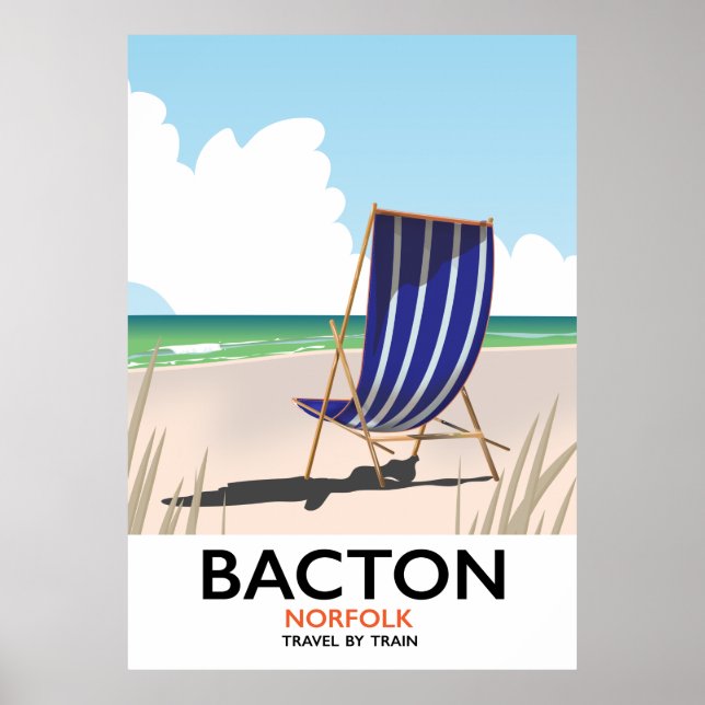 Póster de la playa de Bacton Norfolk (Frente)