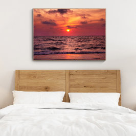Póster de la playa de puesta de sol tropical Nápol