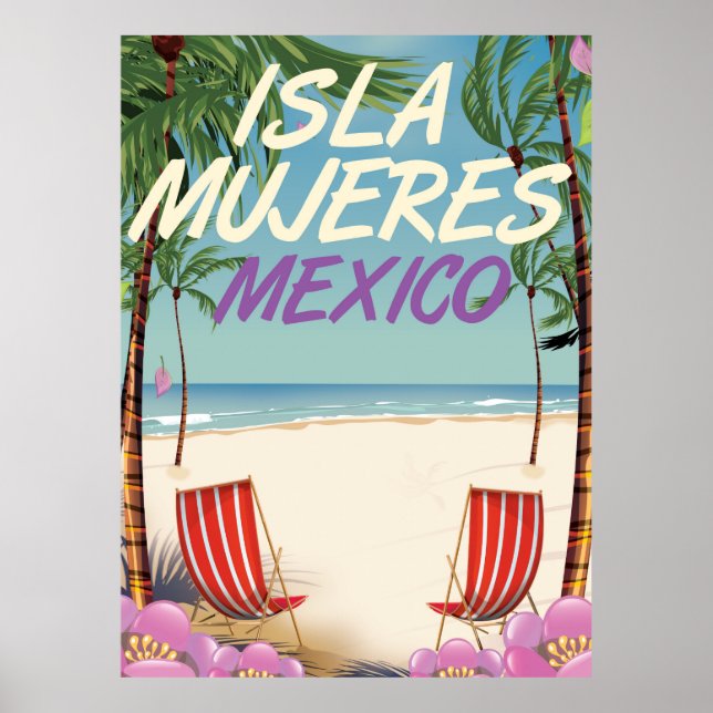 Póster de la playa Isla Mujeres México (Frente)