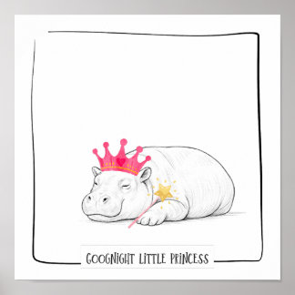 Póster de la Princesa del Hipopótamo Pigmeo Bebé