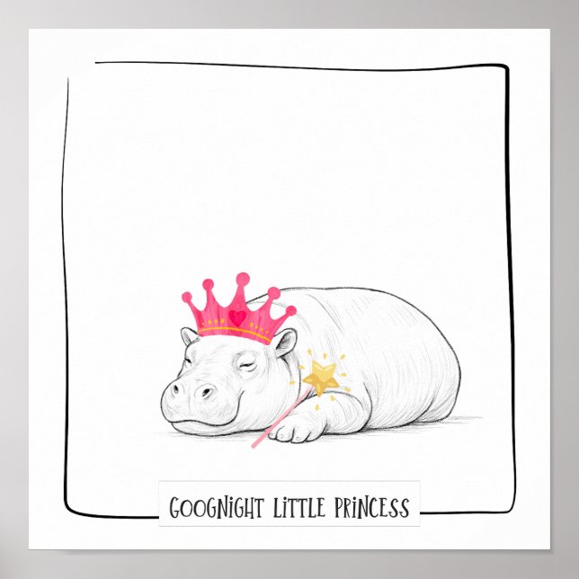 Póster de la Princesa del Hipopótamo Pigmeo Bebé (Frente)