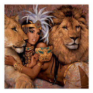 Póster de la princesa egipcia Diosa León