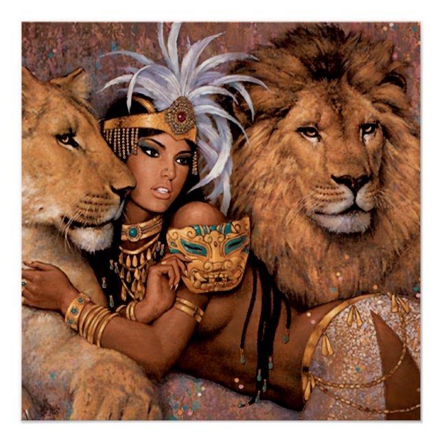 Póster de la princesa egipcia Diosa León (Anverso)