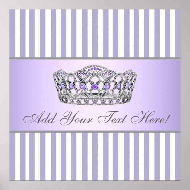 Póster de la Princesa Morado Gris y Lavanda (Frente)