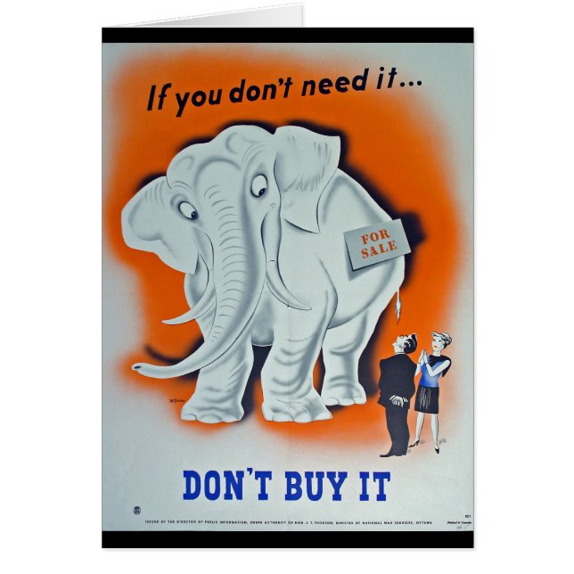 Poster de la propaganda "si usted no lo necesita… (Frente)