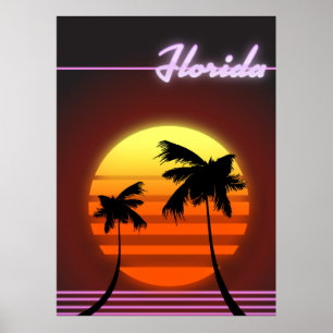 Póster de la puesta de sol de Florida 1984