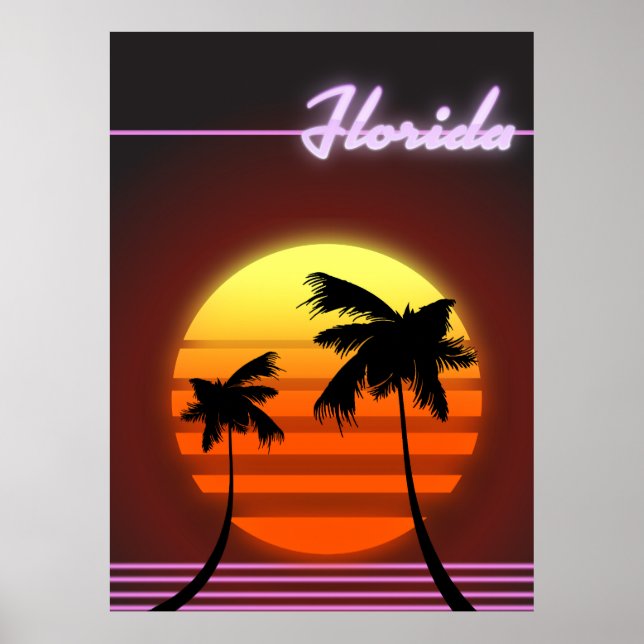 Póster de la puesta de sol de Florida 1984 (Frente)