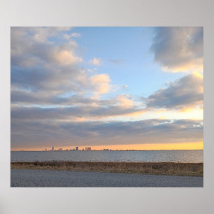 Póster de la puesta de sol del Océano Atlántico