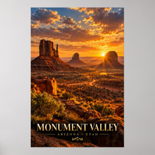Póster de la puesta de sol en Monument Valley De