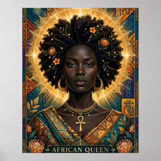 Póster de la Reina Africana con Halo