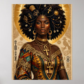 Póster de la Reina Africana con Halo