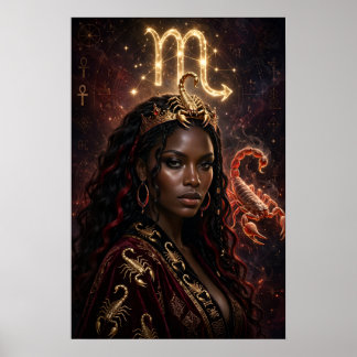 Póster de la Reina Africana del Zodíaco Escorpio