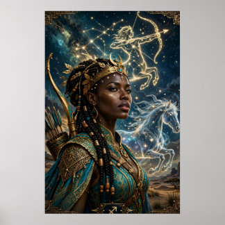 Póster de la Reina Africana del Zodiaco Sagitario