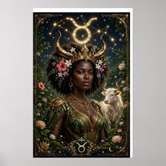 Póster de la Reina Africana del Zodíaco Tauro