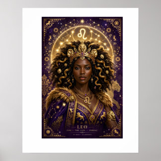 Póster de la Reina Africana Leo Zodiaco