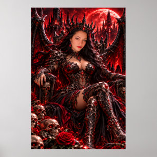 Póster de la Reina Demonio del Trono Gótico