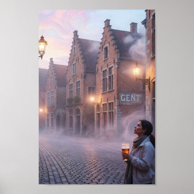 Póster de la resplandeciente tarde de cerveza en G (Frente)