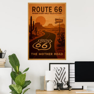 Poster de la ruta 66 - Arte de la unidad escénica