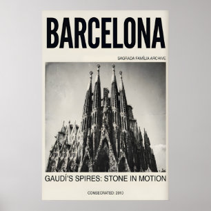 Póster de la Sagrada Familia Barcelona Tipografía 
