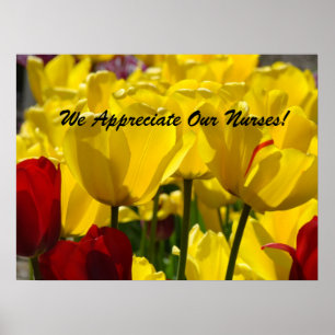 Póster de la Semana de las Enfermeras Tulipanes ¡A