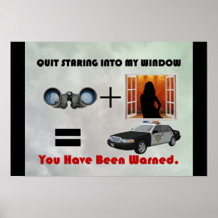 Poster de la señal de peligro de la mirada furtiva