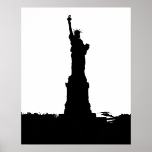 Póster de la silueta de la Estatua de la Libertad
