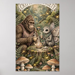 Póster de la Sociedad de Té de Críptidos Cottageco