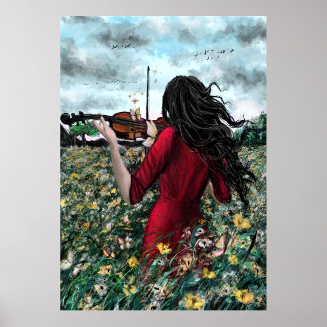 Póster de la Sonata de Verano Volando - Pintura (Frente)