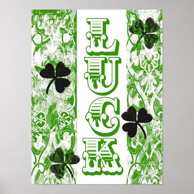 Póster de la suerte del día de San Patricio (Frente)