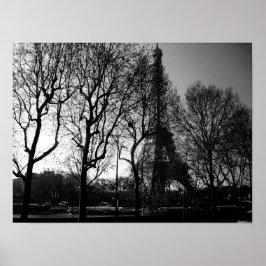 Póster de la Torre Eiffel a través de los árboles