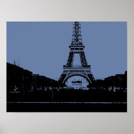 Póster de la Torre Eiffel Azul