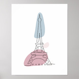 Poster de la Torre Eiffel de Arte de Línea