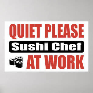 Póster De la tranquilidad cocinero de sushi por favor en