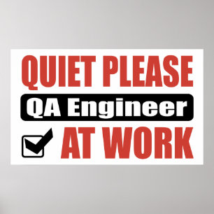 Póster De la tranquilidad ingeniero del QA por favor en