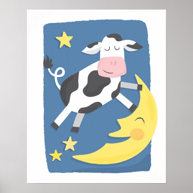 Póster de la vaca que saltó sobre la luna (Frente)
